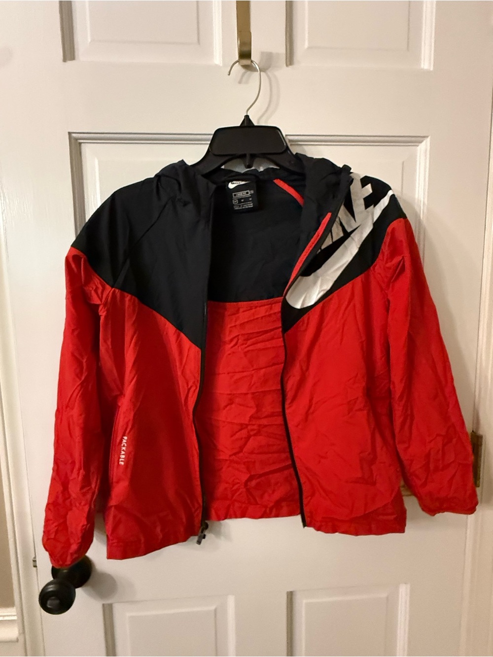 Nike Boy’s Red and Black Windbreaker Jacket- boys medium